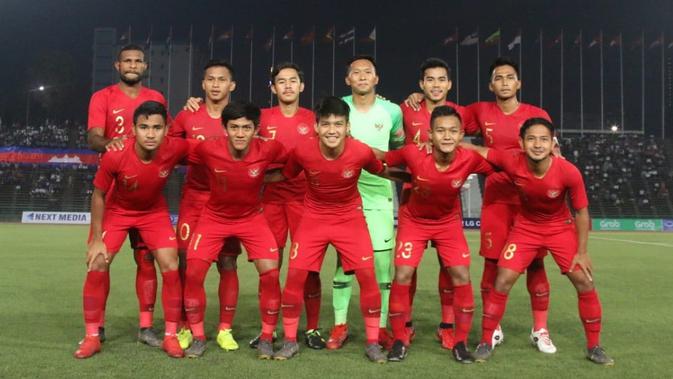 Timnas Indonesia U-22. (Bola.com/Zulfirdaus Harahap)