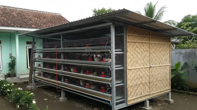Desain Kandang Ayam Pedaging di Belakang Rumah Model Ventilasi Alami Optimal
