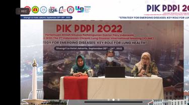 Konferensi pers “Pertemuan Ilmiah Khusus PDPI 2022 in Conjunction withrila The 2nd Indonesian Chronic Lung Disease International Meeting (ICLIME), Sabtu (24/9/2022).