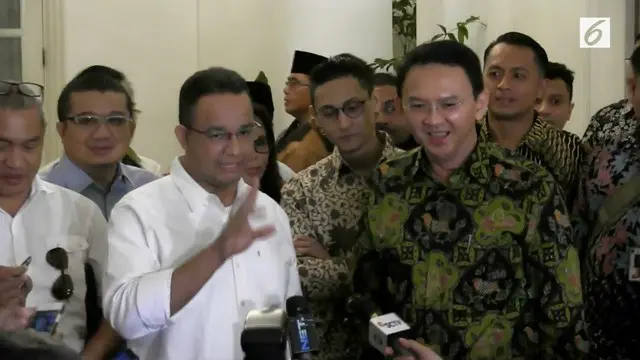 Gubernur DKI Jakarta Basuki Tjahaja Purnama alias Ahok bertemu dengan Anies Baswedan di Balai Kota DKI Jakarta. Dalam pertemuan tersebut keduanya sepakat merekonsiliasi pendukung mereka masing-masing.