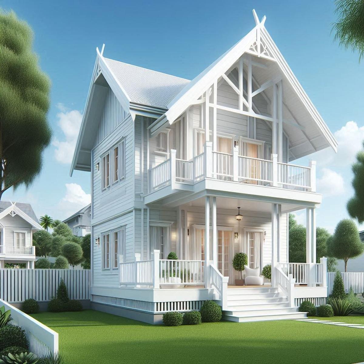 Desain RUmah Kayu 2 Lantai yang Estetik dan Adem