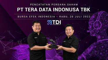 Pencatatan perdana saham PT Tera Data Indonusa Tbk (AXIO), Rabu (20/7/2022) (Foto: BEI)