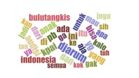 Ilustrasi word cloud yang merepresentasikan kata-kata dengan frekuensi tertinggi dari sampel sebanyak 5834 twit. Liputan6.com/Mochamad Wahyu Hidayat