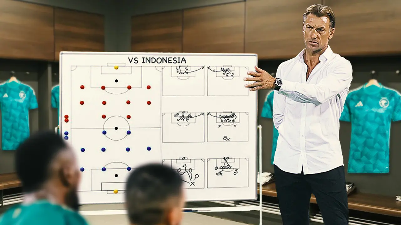 Arab Saudi - Ilustrasi Herve Renard dan Tactical Board