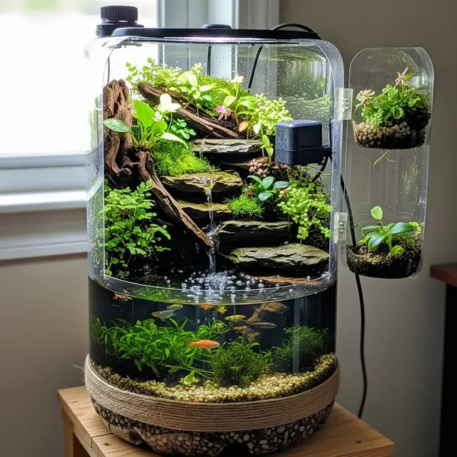 Kebun Paludarium dari Galon Bekas di Rumah (Gemini AI)