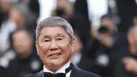 Takeshi Kitano di Festival Film Cannes 2023. (Vianney Le Caer/Invision/AP)