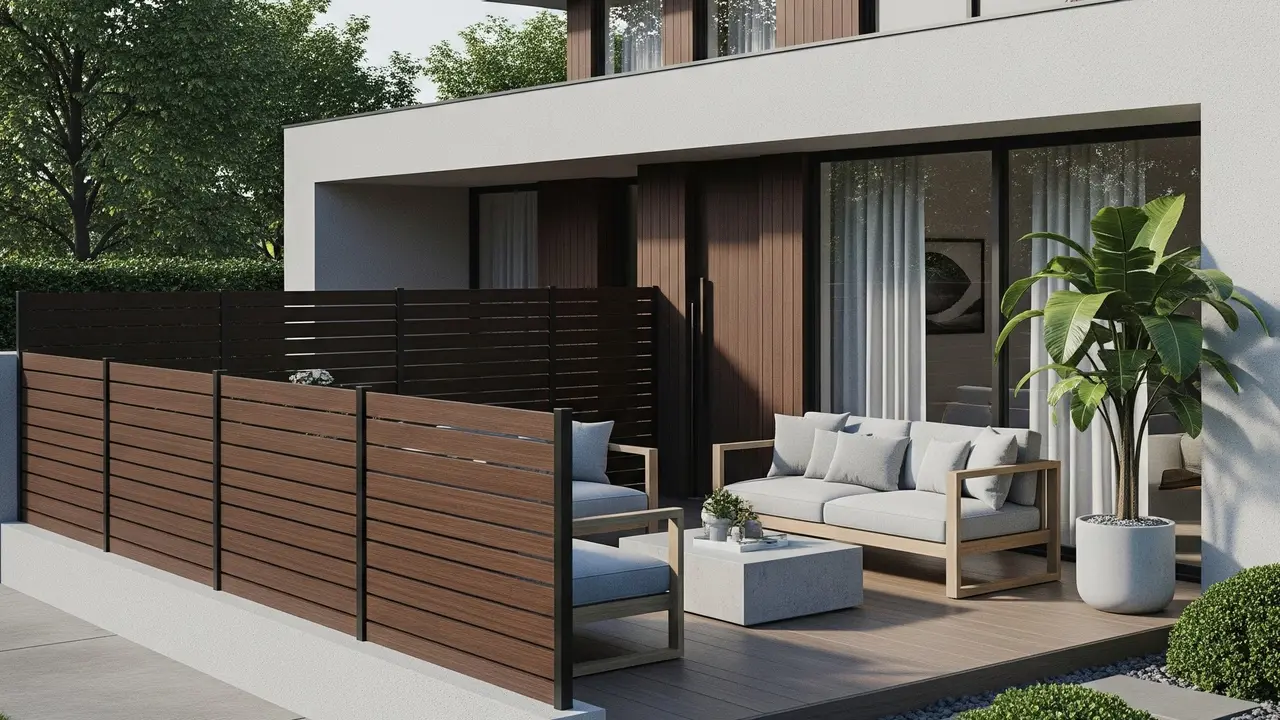 Pagar Rumah Modern yang Membuat Teras Tidak Mudah Terlihat dari Jalan (AI Generated)
