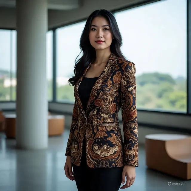 Blazer Batik Wanita Profesional