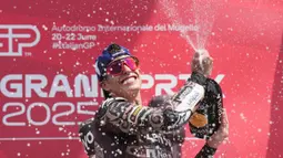 Ini adalah kemenangan Marquez yang ke-93 selama berkarier di Grand Prix. (AP Photo/Antonio Calanni)