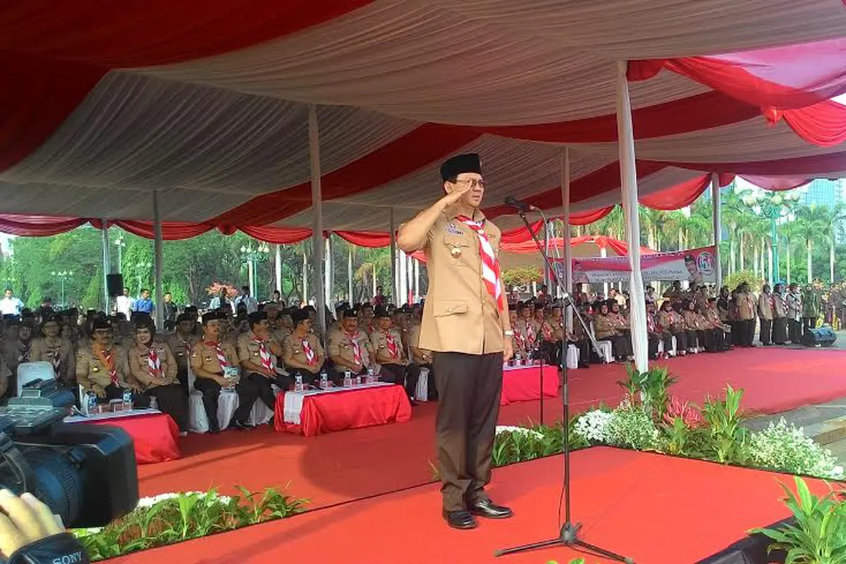 Ahok Berseragam Pramuka