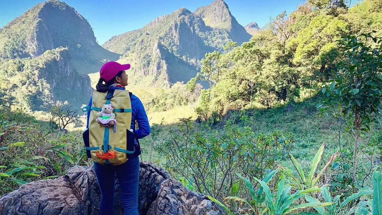 Pendaki di Gunung Doi Chiang Dao di Thailand