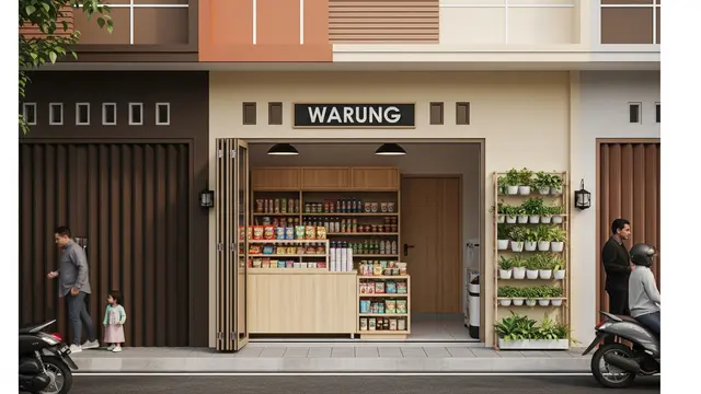 10 Inspirasi Rumah 6x14 dengan Warung Depan, Desain Gabungan Hunian dan Usaha