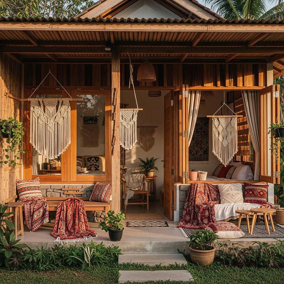 7 Desain Rumah Sederhana tapi Mewah Bergaya Natural Bohemian yang Lagi Tren 2025