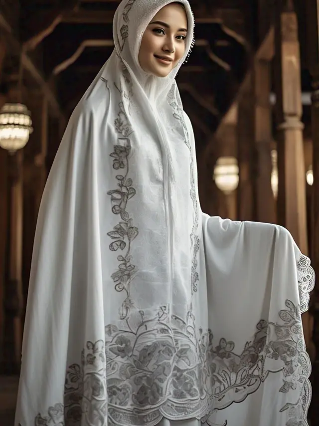 Mukena Bordir Putih Lebaran