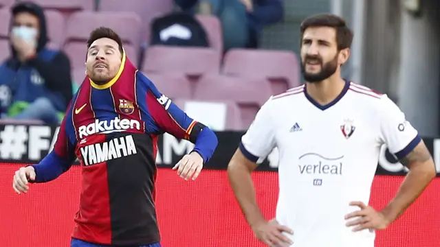 Penyerang Barcelona, Lionel Messi.