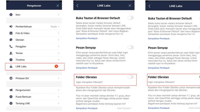 Line menggulirkan fitur baru bernama Folder Obrolan, berikut cara penggunaannya. (Foto: Line Indonesia).