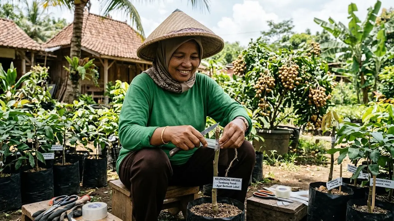 Cara Sambung Pucuk Pohon Kelengkeng agar Berbuah Lebat