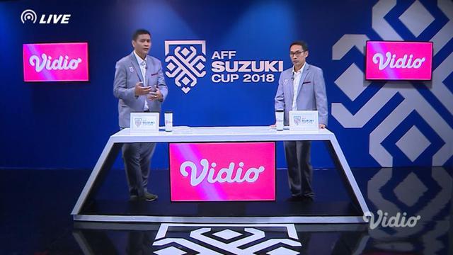 Erwin Fitriansyah di layar kanal Premier Vidio.com selama Piala AFF 2018