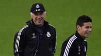 Carlo Ancelotti- James Rodriguez(PIERRE-PHILIPPE MARCOU / AFP)