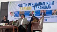 Diskusi Politik Perubahan Iklim dan Energi Terbarukan yang digelar Environmental Institute di Padang Sidempuan, Minggu (3/9/2023).
