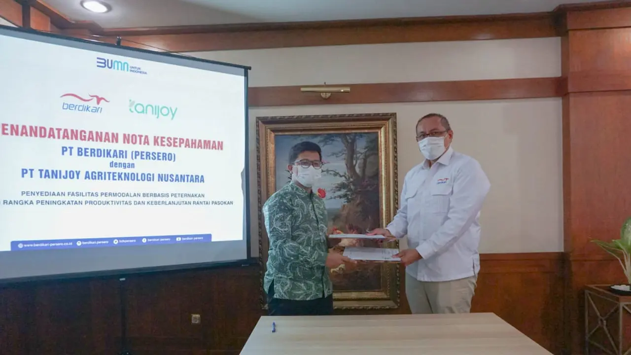 Kerjasama PT Berdikari (Persero) dengan Tanijoy terkait penyediaan fasilitas permodalan bisnis peternakan