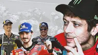 MotoGP - Valentino Rossi di antara Franco Morbidelli, Pecco Bagnaia, dan Luca Marini&nbsp;(Bola.com/Bayu Kurniawan Santoso)