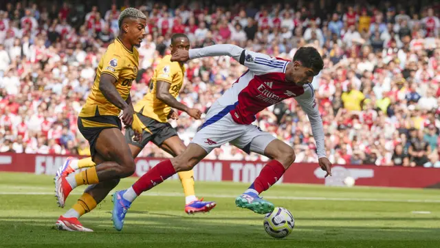 Foto: Havertz dan Saka Sumbang Gol, Arsenal Jinakkan Wolves di Liga Inggris