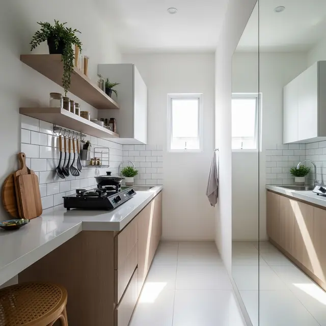 9 Inspirasi Dapur Sempit tapi Rapi dengan Pencahayaan Alami, Desain Efisien