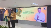 Ketua Umum Partai Golkar Airlangga Hartarto saat acara silaturahmi tatap muka. (Liputan6.com/Muhammad Radityo Priyasmoro)