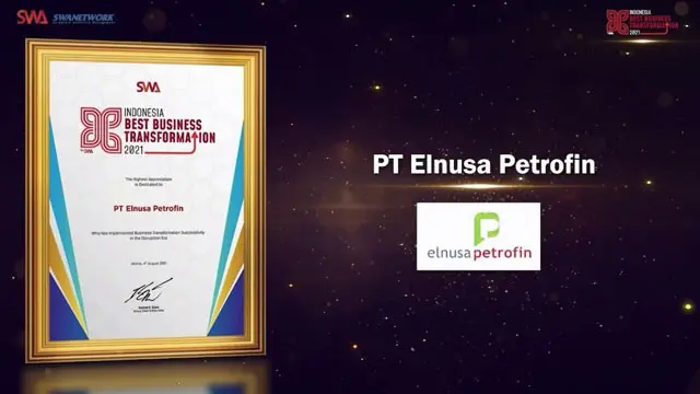 Elnusa Petrofin Diganjar Penghargaan Indonesia Best Business Transformation 2021 dari Majalah SWA