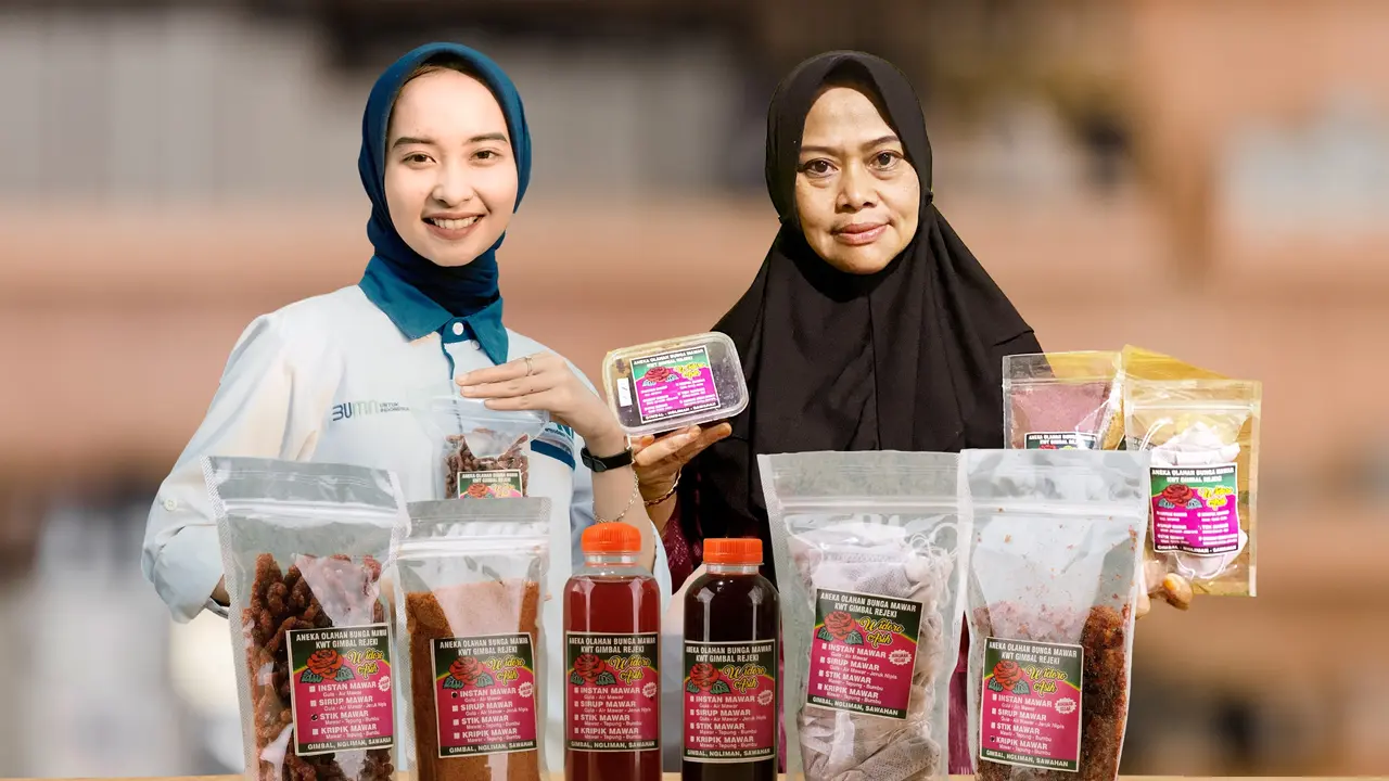 Nasabah PNM Mekaar ciptakan inovasi olahan bunga mawar. (Liputan6.com/ ist)
