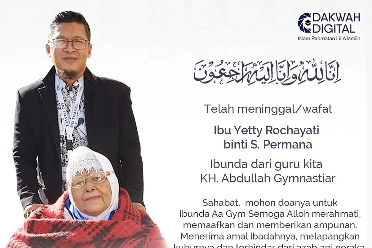 Ibunda Aa Gym Meninggal Dunia. (Twitter/ @aagym)
