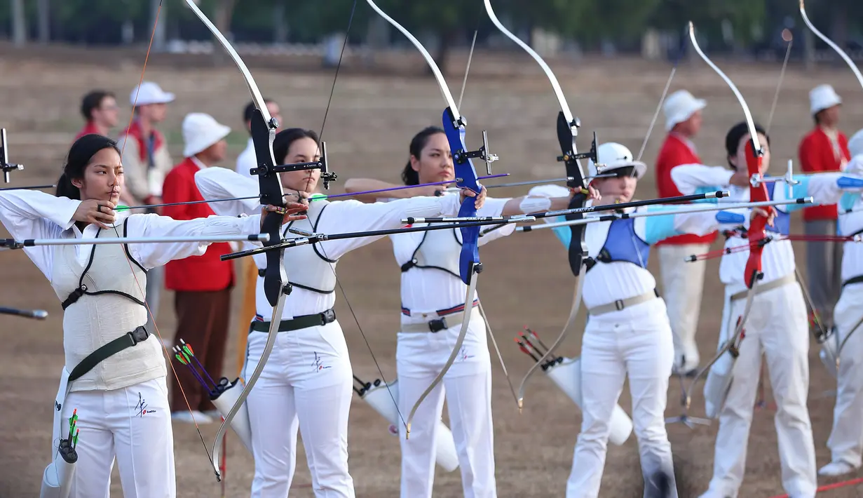 Film 3 Srikandi yang bercerita tentang prestasi 3 atlet panahan Indonesia di Olimpiade Seoul tahun 1988 rencananya akan dirilis Desember 2015. (Galih W. Satria/Bintang.com)