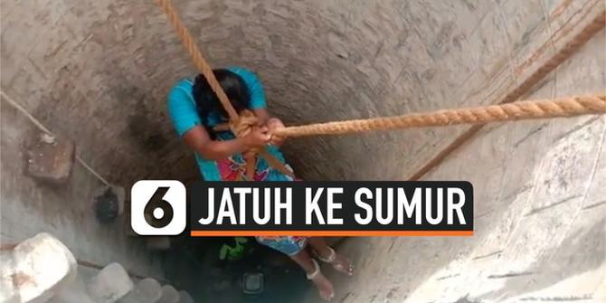 VIDEO: Jatuh ke Sumur Sedalam 18 Meter, Wanita Ini Selamat