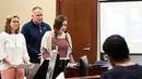 Jillian Swinehart salah satu korban Dokter Larry Nassar saat mengikuti sidang di Pengadilan Sirkuit Ingham County di Lansing, Mich (23/1). Nassar (54) merupakan mantan dokter tim senam AS. (Matthew Dae Smith / Lansing State Journal via AP)