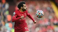 Mohamed Salah telah mencetak 14 gol dan 9 assist dalam 16 pertandingan musim ini. Penyerang Mesir tersebut total telah mencetak 111 gol dan 55 assist dalam 176 laga di Liga Inggris. Hal tersebut membuat rasio gol per laganya mencapai 0,64. (AFP/Paul Ellis)