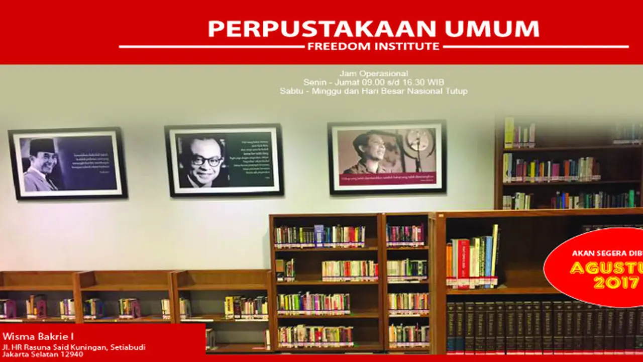 Perpustakaan Freedom Buka Kembali, Ini Tempatnya yang Baru