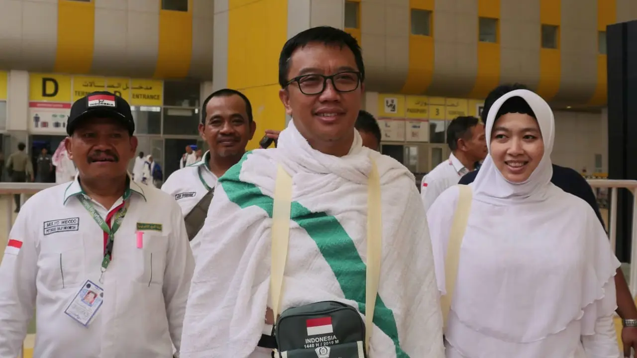 Menteri Pemuda dan Olah Raga (Menpora), Imam Nahrawi tiba di Arab Saudi untuk menunaikan ibadah haji. Darmawan/MCH