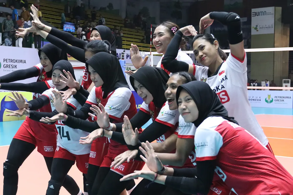 Foto: Libas Australia, Timnas Bola Voli Putri Indonesia Lolos ke Semifinal Kejuaraan Bola Voli Putri Asia AVC Challenge Cup 2023