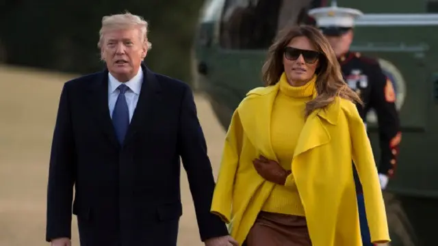 Donald Trump dan Melania Trump saat hendak bertandang ke Ohio