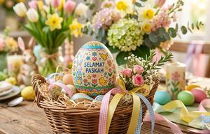 Menghias Telur Paskah (created by AI)