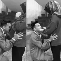 Momen haru perpisahan Witan Sulaeman meninggalkan sang istri yang hamil besar. Rismahani harus berpisah se mentara dengan Witan yang tugas negara membela Timnas Indonesia. Berikut potret perpisahannya. [Instagram/rismahanisulaiman_]