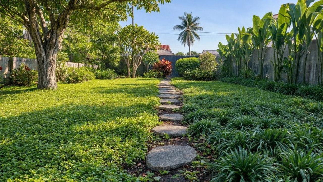 Rumput Gajah Mini atau Rumput Jepang, Mana yang Lebih Hemat Perawatan (AI generated)