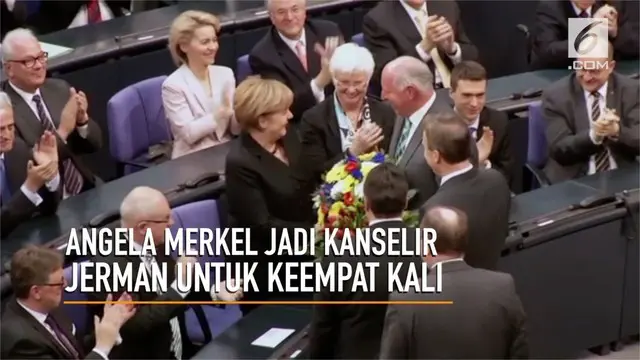 Angela Merkel disumpah sebagai Kanselir Jerman untuk kali keempat pada 14 Maret 2018.