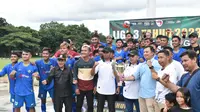 Tim Harnas 31berhasil lolos ke Liga 3 putaran nasional usai mengalahkan PSBL denga  sekor 3-1. Foto : (Liputan6.com/Ardi)