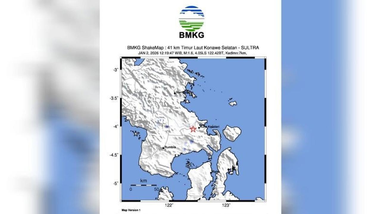 BMKG: Aktivitas Sesar Kendari Central Pemicu Gempa Konsel Kendari