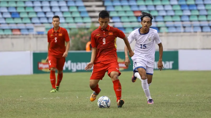Vietnam mengalahkan Filipina 5-0 pada laga ketiga Grup B Piala AFF U-18 2017 di Stadion Thuwunna, Yangon, Sabtu (9/9/2017). (Bola.com/AFF)