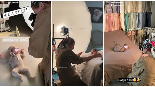 6 Pemotretan Nikita Willy dan Indra Bareng Baby Izz, Outfit Sederhana Tuai Pujian