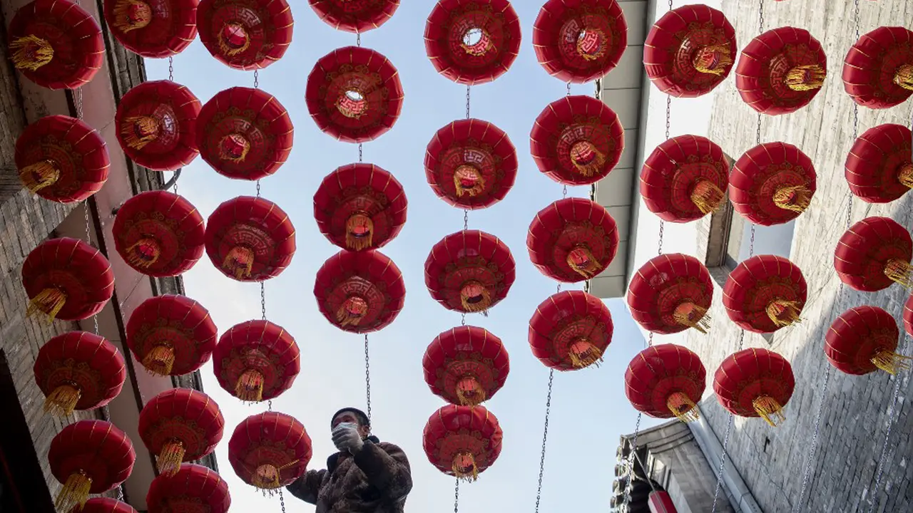 FOTO: Beijing Bersiap Menyambut Jelang Tahun Baru Imlek