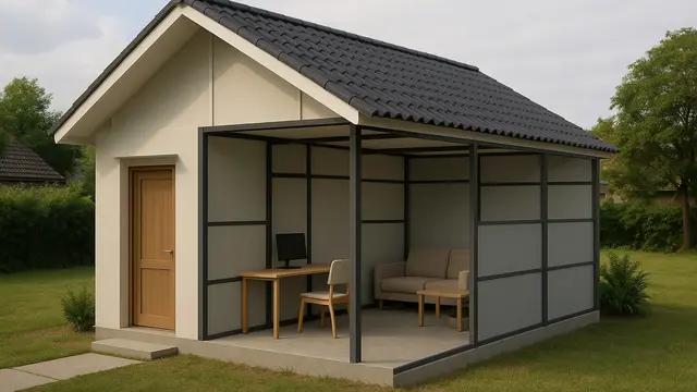 Model Rumah Sederhana dari Panel GRC (Image by ChatGPT)